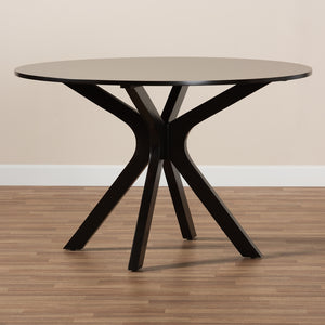 Baxton Studio Kenji Modern And Contemporary Dark Brown Finished 45-Inch-Wide Round Wood Dining Table