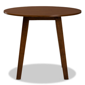 Baxton Studio Ela Modern And Contemporary Walnut Brown Finished 35-Inch-Wide Round Wood Dining Table