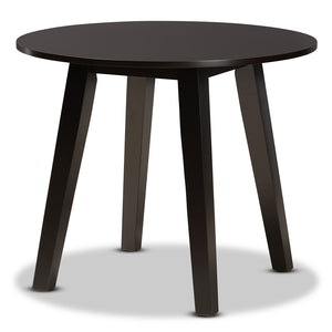 Baxton Studio Ela Modern and Contemporary Finished 35-Inch-Wide Round Wood Dining Table