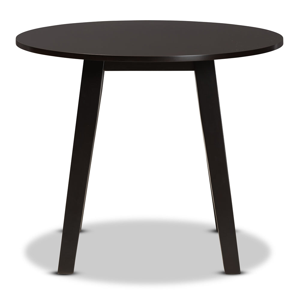 Baxton Studio Ela Modern and Contemporary Finished 35-Inch-Wide Round Wood Dining Table