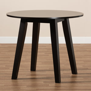 Baxton Studio Ela Modern And Contemporary Dark Brown Finished 35-Inch-Wide Round Wood Dining Table