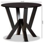 Load image into Gallery viewer, Baxton Studio Irene Modern And Contemporary Dark Brown Finished 35-Inch-Wide Round Wood Dining Table
