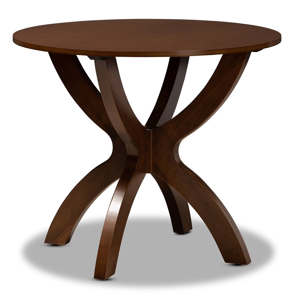 Baxton Studio Tilde Modern And Contemporary Walnut Brown Finished 35-Inch-Wide Round Wood Dining Table