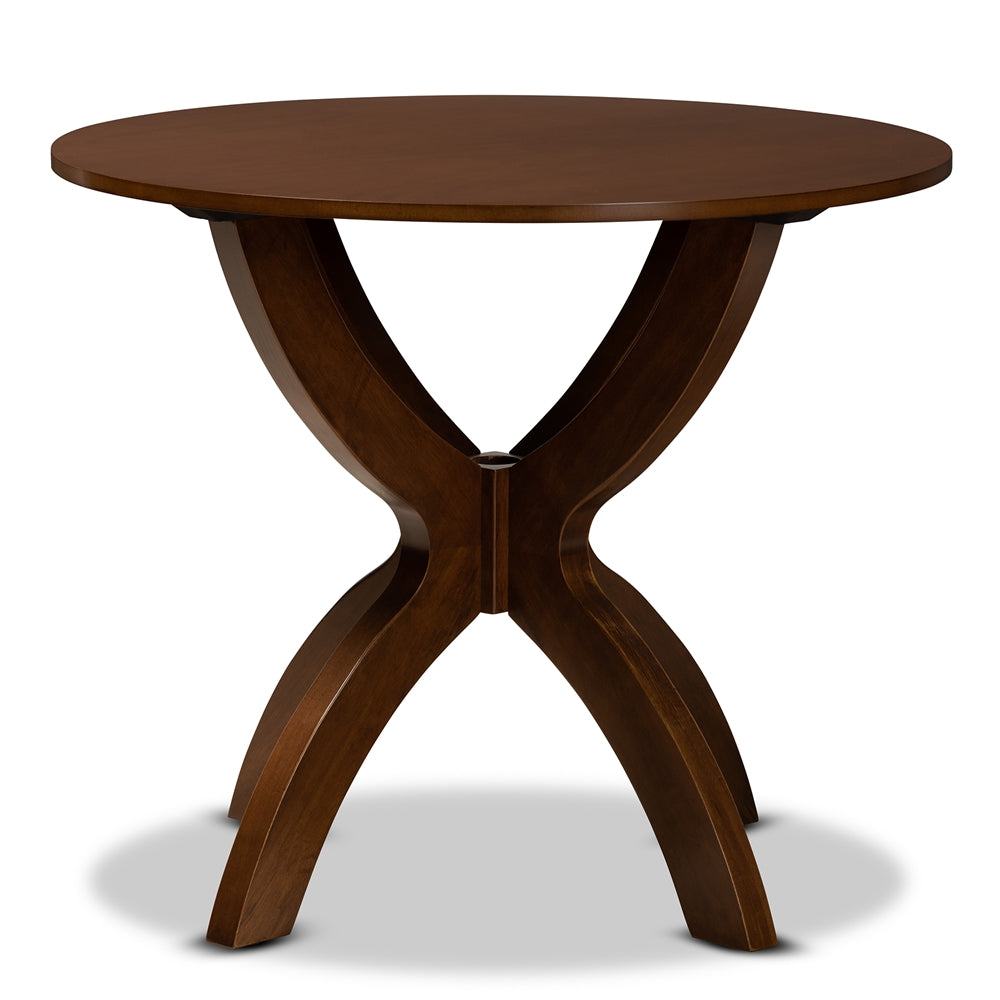 Baxton Studio Tilde Modern And Contemporary Walnut Brown Finished 35-Inch-Wide Round Wood Dining Table