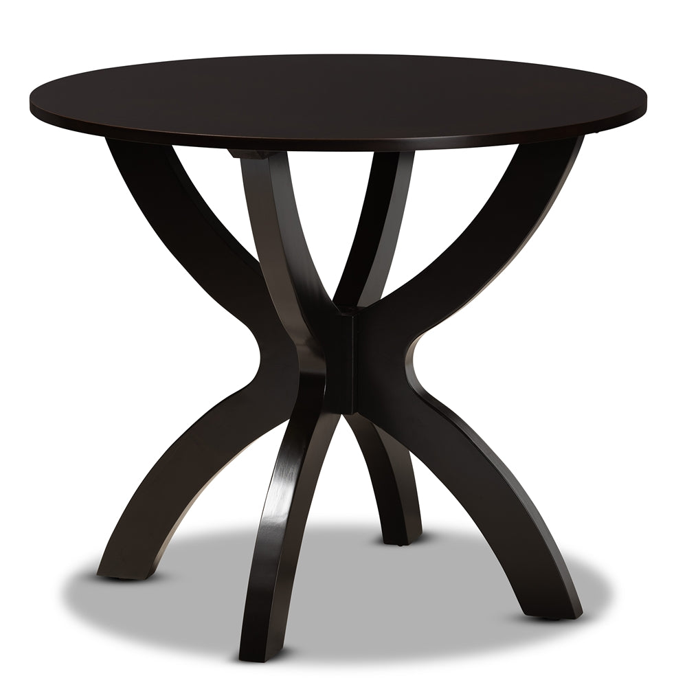 Baxton Studio Tilde Modern and Contemporary Finished 35-Inch-Wide Round Wood Dining Table