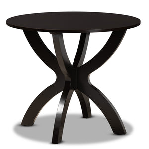 Baxton Studio Tilde Modern And Contemporary Dark Brown Finished 35-Inch-Wide Round Wood Dining Table