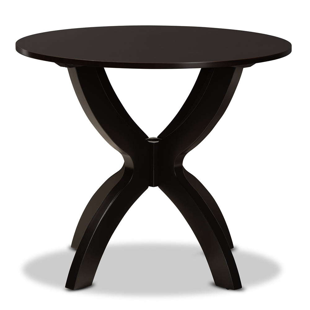 Baxton Studio Tilde Modern and Contemporary Finished 35-Inch-Wide Round Wood Dining Table