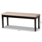 Load image into Gallery viewer, Baxton Studio Teresa Modern And Contemporary Transitional Sand Fabric Upholstered And Dark Brown Finished Wood Dining Bench
