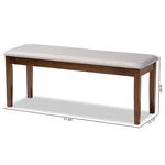 Load image into Gallery viewer, Baxton Studio Teresa Modern And Contemporary Transitional Grey Fabric Upholstered And Walnut Brown Finished Wood Dining Bench
