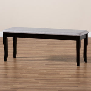 Baxton Studio Cornelie Modern And Contemporary Transitional Grey Fabric Upholstered And Dark Brown Finished Wood Dining Bench