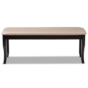 Baxton Studio Cornelie Modern And Contemporary Transitional Sand Fabric Upholstered And Dark Brown Finished Wood Dining Bench