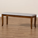 Load image into Gallery viewer, Baxton Studio Cornelie Modern And Contemporary Transitional Grey Fabric Upholstered And Walnut Brown Finished Wood Dining Bench
