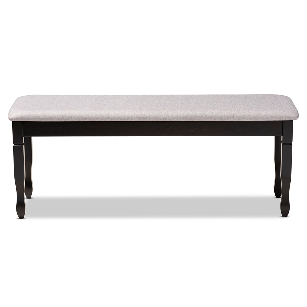 Baxton Studio Corey Modern And Contemporary Grey Fabric Upholstered And Dark Brown Finished Wood Dining Bench