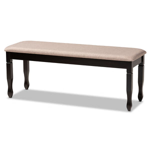 Baxton Studio Corey Modern And Contemporary Sand Fabric Upholstered And Dark Brown Finished Wood Dining Bench