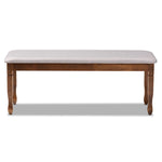 Load image into Gallery viewer, Baxton Studio Corey Modern And Contemporary Grey Fabric Upholstered And Walnut Brown Finished Wood Dining Bench
