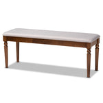 Load image into Gallery viewer, Baxton Studio Giovanni Modern And Contemporary Grey Fabric Upholstered And Walnut Brown Finished Wood Dining Bench
