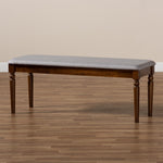 Load image into Gallery viewer, Baxton Studio Giovanni Modern And Contemporary Grey Fabric Upholstered And Walnut Brown Finished Wood Dining Bench
