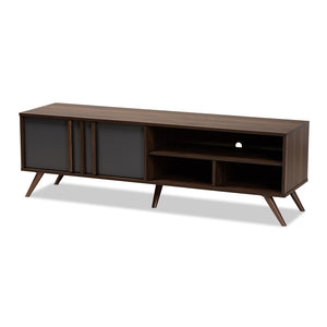 Baxton Studio Naoki Modern and Contemporary Two-Tone Finished Wood 2-Door TV Stand