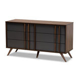 Load image into Gallery viewer, Baxton Studio Naoki Modern And Contemporary Two-Tone Grey And Walnut Finished Wood 6-Drawer Bedroom Dresser
