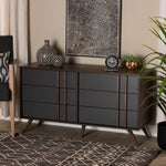 Load image into Gallery viewer, Baxton Studio Naoki Modern And Contemporary Two-Tone Grey And Walnut Finished Wood 6-Drawer Bedroom Dresser
