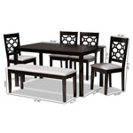 Load image into Gallery viewer, Baxton Studio Gabriel Modern And Contemporary Grey Fabric Upholstered And Dark Brown Finished Wood 6-Piece Dining Set
