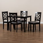 Load image into Gallery viewer, Baxton Studio Henry Modern And Contemporary Grey Fabric Upholstered And Dark Brown Finished Wood 5-Piece Dining Set
