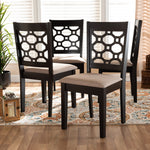 Load image into Gallery viewer, Baxton Studio Peter Modern And Contemporary Sand Fabric Upholstered And Dark Brown Finished Wood 4-Piece Dining Chair Set
