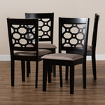 Load image into Gallery viewer, Baxton Studio Peter Modern And Contemporary Sand Fabric Upholstered And Dark Brown Finished Wood 4-Piece Dining Chair Set
