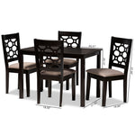 Load image into Gallery viewer, Baxton Studio Henry Modern And Contemporary Sand Fabric Upholstered And Dark Brown Finished Wood 5-Piece Dining Set
