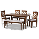 Load image into Gallery viewer, Baxton Studio Gabriel Modern And Contemporary Grey Fabric Upholstered And Walnut Brown Finished Wood 6-Piece Dining Set
