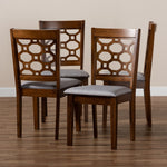 Load image into Gallery viewer, Baxton Studio Peter Modern And Contemporary Grey Fabric Upholstered And Walnut Brown Finished Wood 4-Piece Dining Chair Set
