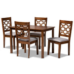 Load image into Gallery viewer, Baxton Studio Henry Modern And Contemporary Grey Fabric Upholstered And Walnut Brown Finished Wood 5-Piece Dining Set
