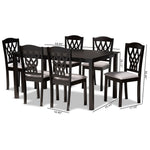 Load image into Gallery viewer, Baxton Studio Salem Modern And Contemporary Grey Fabric Upholstered And Dark Brown Finished Wood 7-Piece Dining Set
