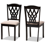 Load image into Gallery viewer, Baxton Studio Delilah Modern And Contemporary Sand Fabric Upholstered And Dark Brown Finished Wood 2-Piece Dining Chair Set
