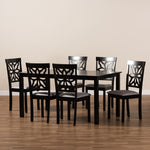 Load image into Gallery viewer, Baxton Studio Dallas Modern And Contemporary Grey Fabric Upholstered And Dark Brown Finished Wood 7-Piece Dining Set
