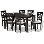 Load image into Gallery viewer, Baxton Studio Dallas Modern And Contemporary Grey Fabric Upholstered And Dark Brown Finished Wood 7-Piece Dining Set
