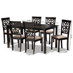 Load image into Gallery viewer, Baxton Studio Dallas Modern And Contemporary Sand Fabric Upholstered And Dark Brown Finished Wood 7-Piece Dining Set
