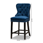 Load image into Gallery viewer, Baxton Studio Howell Modern Transitional Navy Blue Velvet Upholstered And Dark Brown Finished Wood 2-Piece Counter Stool Set
