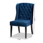 Load image into Gallery viewer, Baxton Studio Lamont Modern Contemporary Transitional Navy Blue Velvet Fabric Upholstered And Dark Brown Finished Wood Wingback Dining Chair
