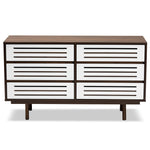 Load image into Gallery viewer, Baxton Studio Meike Mid-Century Modern Two-Tone Walnut Brown And White Finished Wood 6-Drawer Dresser
