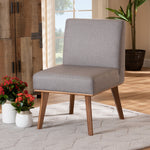 Load image into Gallery viewer, Baxton Studio Odessa Mid-Century Modern Grey Fabric Upholstered And Walnut Brown Finished Wood Dining Chair
