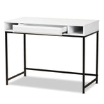 Load image into Gallery viewer, Baxton Studio Cargan Modern And Contemporary White Finished Wood And Black Metal 1-Drawer Desk
