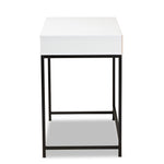 Load image into Gallery viewer, Baxton Studio Cargan Modern And Contemporary White Finished Wood And Black Metal 1-Drawer Desk
