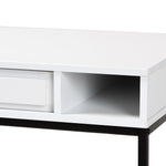 Load image into Gallery viewer, Baxton Studio Cargan Modern And Contemporary White Finished Wood And Black Metal 1-Drawer Desk
