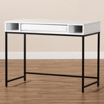 Load image into Gallery viewer, Baxton Studio Cargan Modern And Contemporary White Finished Wood And Black Metal 1-Drawer Desk
