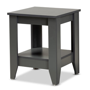 Baxton Studio Audra Modern And Contemporary Grey Finished Wood Living Room End Table