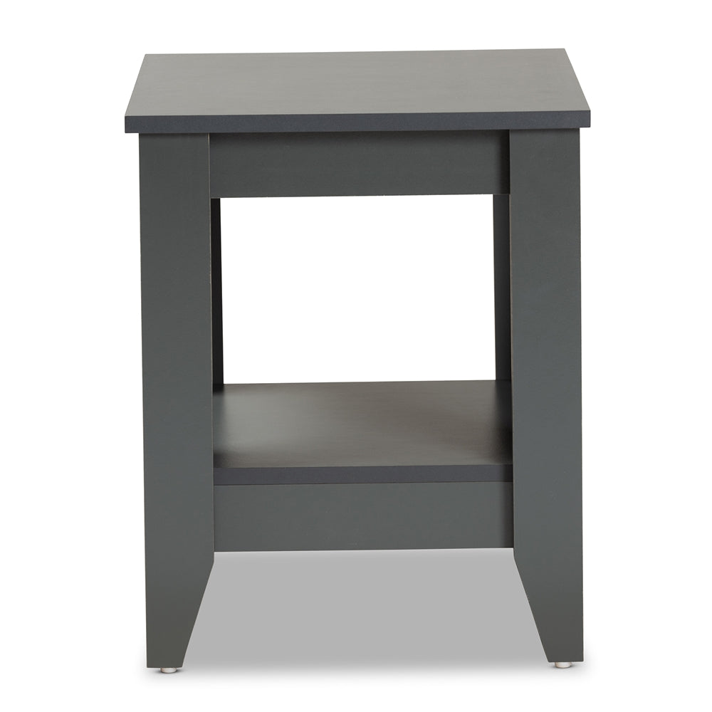 Baxton Studio Audra Modern And Contemporary Grey Finished Wood Living Room End Table