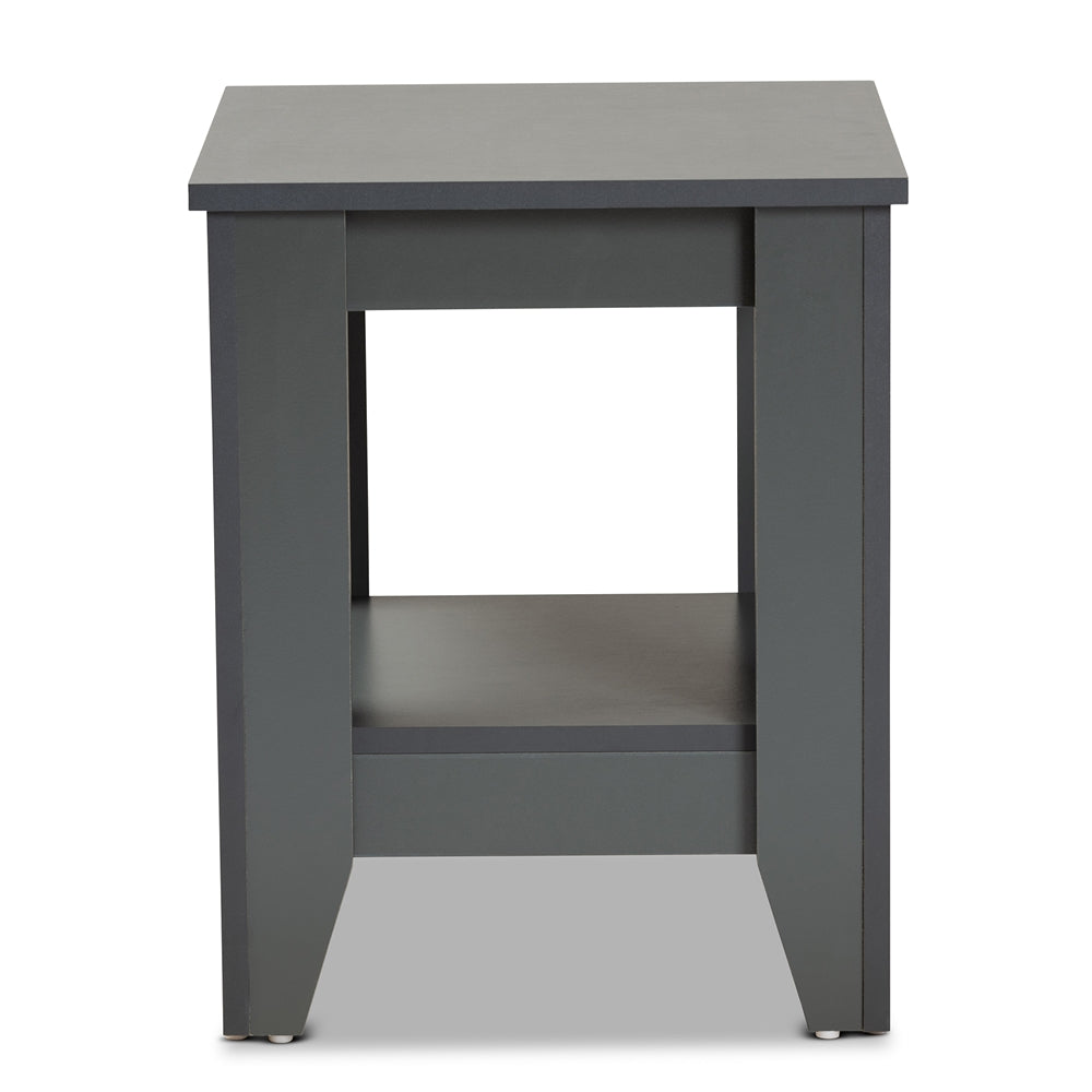 Baxton Studio Audra Modern And Contemporary Grey Finished Wood Living Room End Table