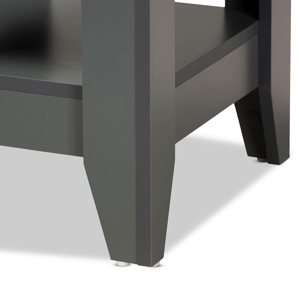 BAXTON STUDIO AUDRA MODERN AND CONTEMPORARY GREY FINISHED WOOD LIVING ROOM END TABLE