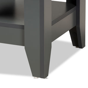 BAXTON STUDIO AUDRA MODERN AND CONTEMPORARY GREY FINISHED WOOD LIVING ROOM END TABLE